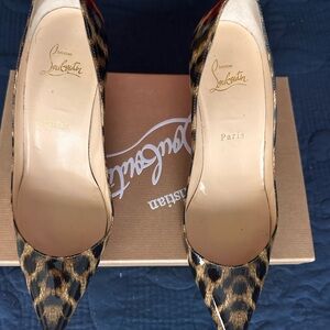 Christian Louboutin Leopard-Print Pointed Toe Pumps - Brown/Black/Gold
